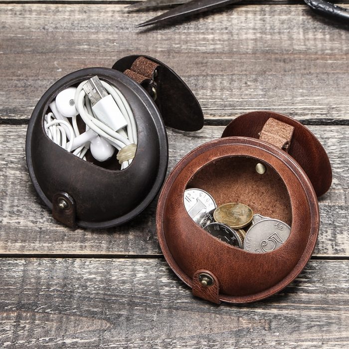Premium Leather Vintage Coin and Earphone Mini Wallet